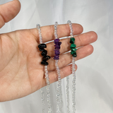 Clear Stretchy Gemstone Necklace | Customizable